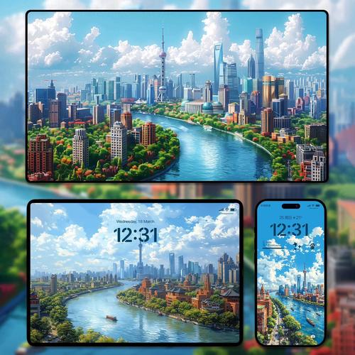 治愈系上海風(fēng)景插畫 6張高清壁紙點(diǎn)亮你的平板電腦桌面